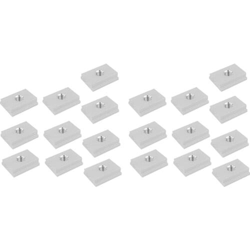 20Pcs T-Track Slider Sliding Nut Aluminum Alloy T Slot Nut for Woodworking Tool Jigs Screw Slot Fastener M8 & M6