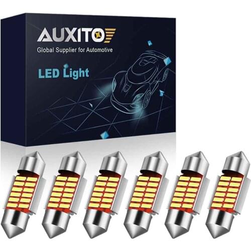 6pcs 31mm Led Festoon Car Interior Light Lamp DE3175 12 SMD Trunk Dome Map Bulb Light for MAZDA 2 3 5 6 2015 2014 2013 2012