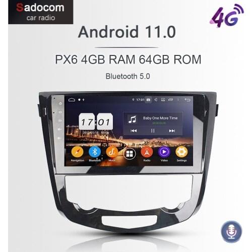 DSP PX6 10.1" 2 din Android 10.0 8 Core 4GB RAM 64GB Car DVD Player For Nissan Qashqai X-Trail 2014-2017 autoradio Bluetooth 5.0