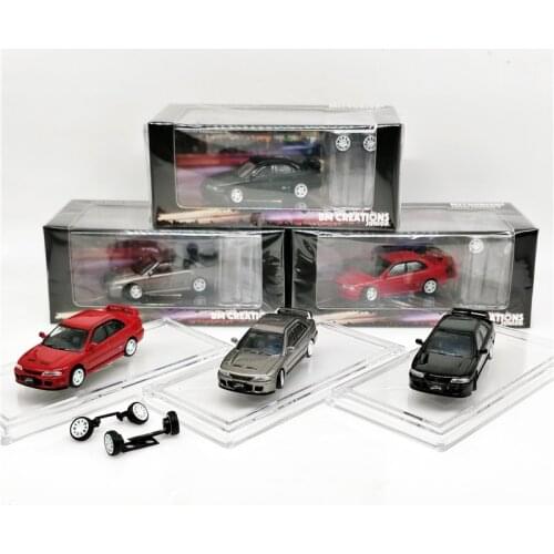 BM Creations 1:64 Mitsubishi Lancer Evolution I II LHD black/red/silver Diecast Model Car