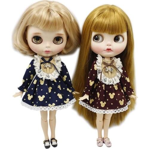 DBS Blyth icy 1/6 30cm BJD brown blue outfit lolita dress girl gift toys