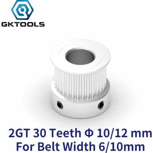 GKTOOLS 3D Printer Parts GT2 Timing Pulley 2GT 30 Tooth Teeth Bore 10/12mm Synchronous Wheels for Width 6/10mm Belt