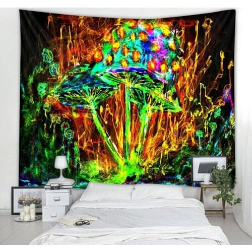 Fantasy Forest Mushroom Tapestry Mandala Bohemian Tapestry Art Deco Blanket Curtain Hanging Home Bedroom Living Room Decoration