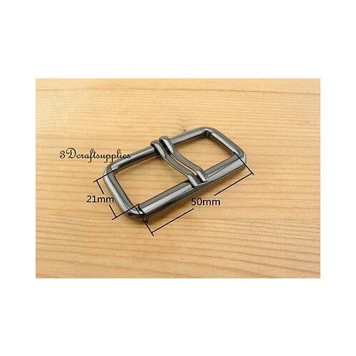 Belt buckle hardware roller pin buckle 2 inch 50 mm gunmetal 6 pcs U136