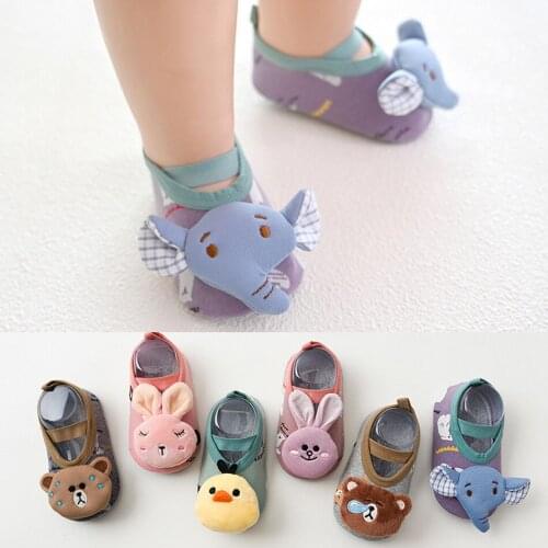 Baby Boys Girls Low Cut Ankle Socks Rubber Slip-Resistant Floor Socks Infant Kids Socks Soft Shoes Animal Cartoon