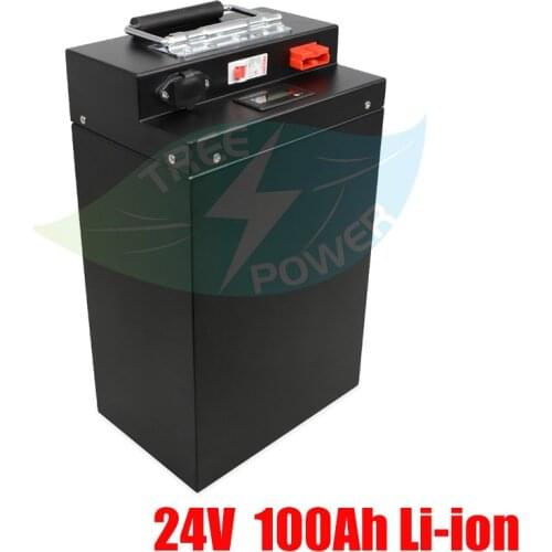 TPO 24V 100AH Lithium ion Battery Electric bicycle 24V Solar Golf Car lipo Battery for Forklift fork + 29.4v 10A Charger