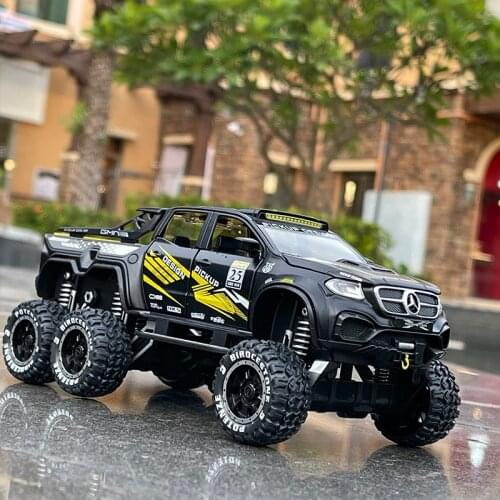 1:28 Benz X-Class 6x6 Big Wheel Alloy Car Model Off road Diecasts & Toy Vehicles Car Toys For Boys Die-cast Metal Car Model
