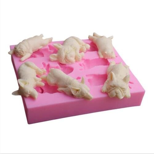Cartoon Animals Cats Dogs Bone Shape Fondant Cake Silicone Mold Pastry Chocolate Mould Candy Ice Cube Molds DIY Baking Tools