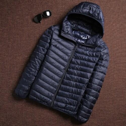 2021 Winter Fashion Brand Ultra Light Duck Down Jacket Mens Korean Streetwear Feather Coats Stand Collar Warm Men Clothes