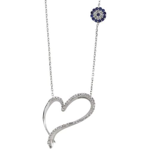Real Silver 925 Jewelry Sterling Silver Heart Women Necklace