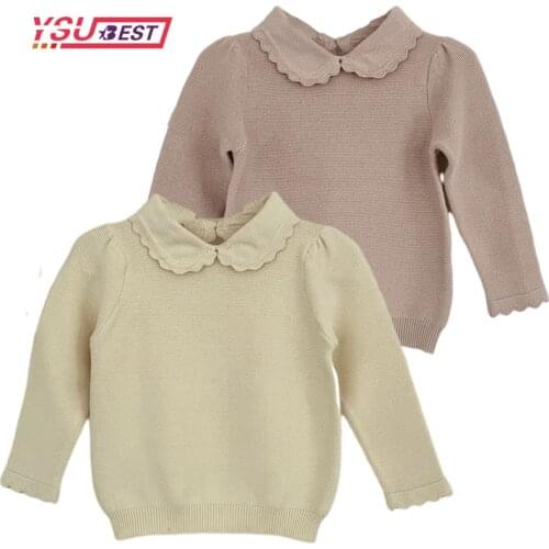 New 2021 Baby Kids Girls Pullover Sweaters Childrens Clothes Spring Autumn Baby Kids Girls Long Sleeve Pure Color Knit Sweater