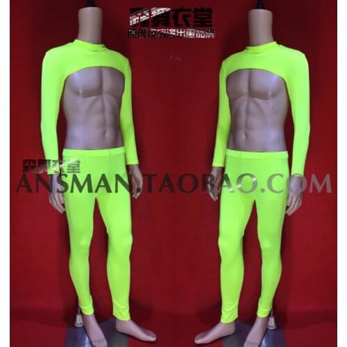 Original nightclub bar fluorescent yellow-green male DS costume suit theme show party carnival party