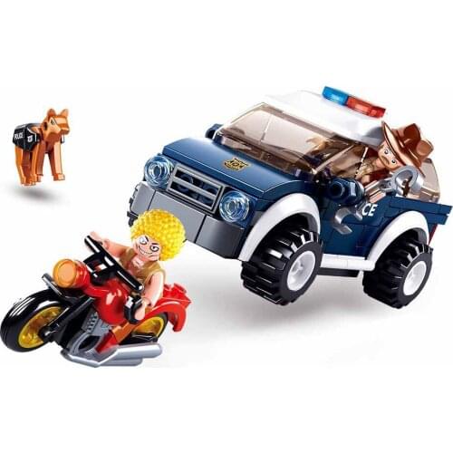 SLuban Police Catch Thief Series 2 IN 1 Cowboy Minifigures Building Block Educational Childrens Toys For Kids Boy Gift Birthday