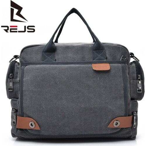 REJS LANGT Casual Mens Shoulder Bag Canvas Tote Travel Large Capacity Crossbody Bags Luxury Messenger Sac Fashion Handbag