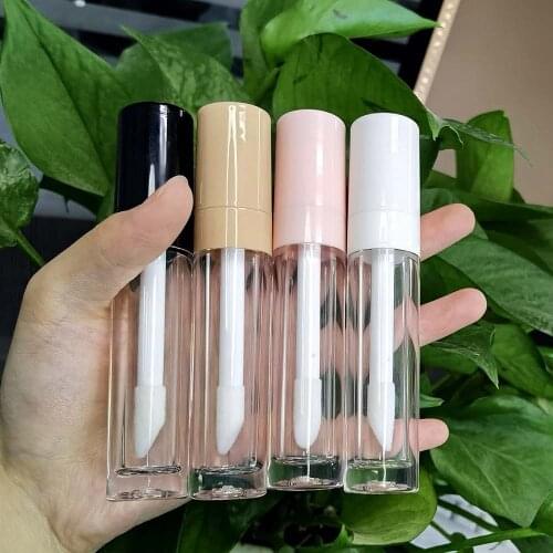 8ml Empty Liquid Lip Gloss Tube Diy Transparent Plastic Lipstick Container Travel Round Lipgloss Cosmetic Packing Container