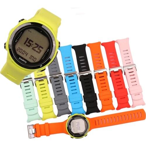 Silicone strap male pin buckle watch accessories suitable for Suunto D4 D4i Novo outdoor sports diving watch strap female band