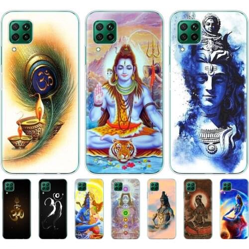 Silicon phone cover case for huawei p40 lite E p40 pro cover for huawei Y7P Y6S Y9S NOVA 5T Lord Shiva Hindu God Buddha India