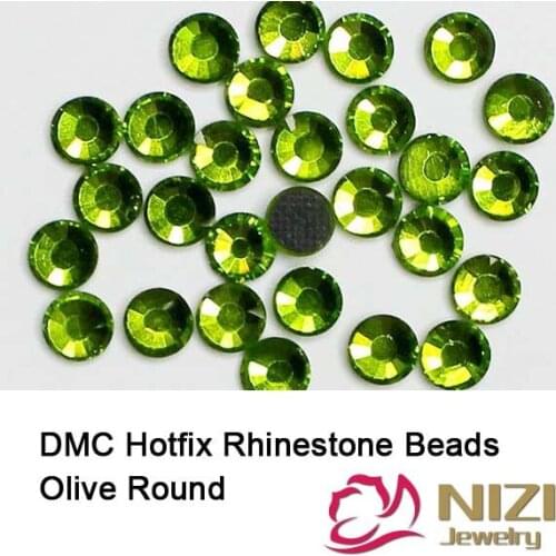 Nail Strass Rhinestones Olive Color SS6-SS30 Craft Loose Glue Backing Iron On Crystal Diamonds DIY Jewerly Making Supplies