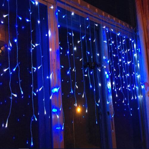 Led String Lights 3m 96leds Christmas Icicle Water Droplets Curtain Lights Decoration for Home Outdoor Garland Navidad Decor