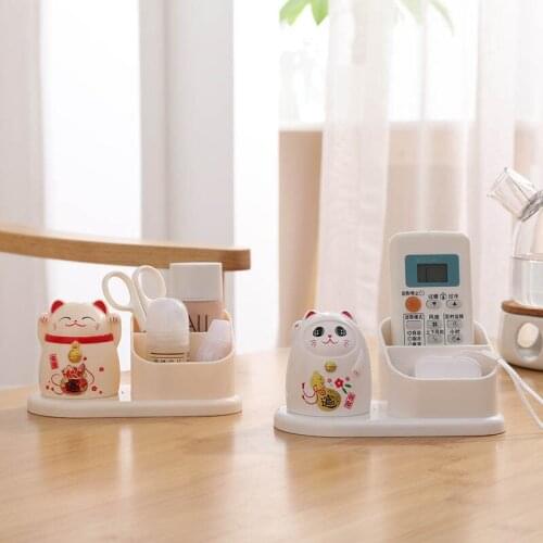 1pcs Cartoon Lucky Cat Lovely Toothpick Case Kitchen Accessories Household Living Room Desktop Dust-proof Plastic Storage Boxes