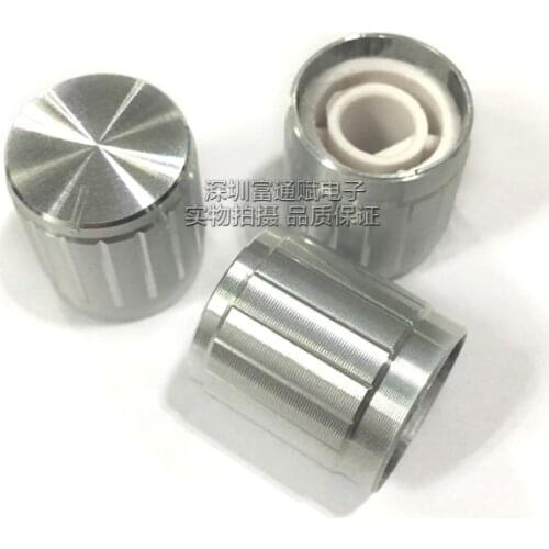 100pcs Potentiometer Cap 15*16.5mm Silver Bright Edge Half Shaft Hole D-Shaped Aluminum Alloy Knob