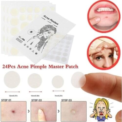 24pcs Hydrocolloid Acne Invisible Pimple Master Patch Skin Tag Removal Patch Pimple Blackhead Blemish Removers Facial Care Tool
