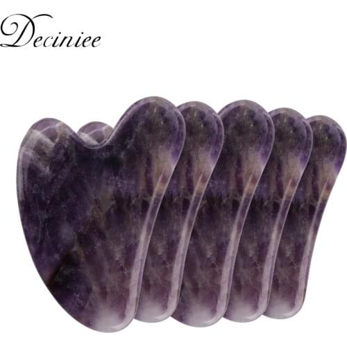 3/5 Pcs Amethyst Beauty Gua Sha Stone Massage Tools Set for Face Body Scraping Tools for SPA Therapy Trigger Point Skin Care