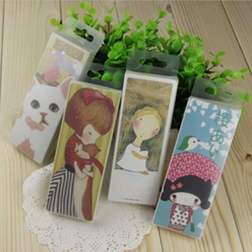30pcs/pack 4 designs Cute Cartoon Cat Girl Bookmark Card Kawaii Paper Japan Bookmarks Gift Package