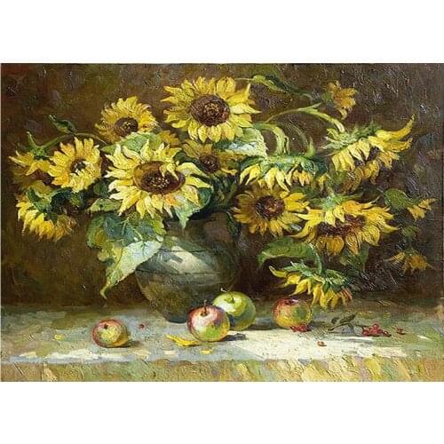 5D DIY Diamond Painting Sunflower Apple Full Square/Round Art Pictures 3D Embroidery Mosaic Cross Stich Kit Stickers Decor DF569
