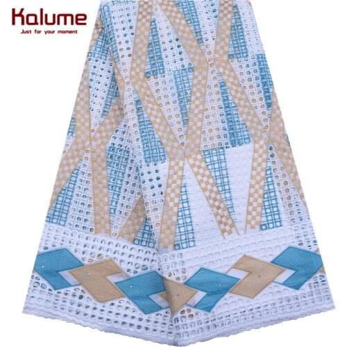 Kalume African Swiss Voile Lace In Switzerland High Quality Nigerian Swiss Cotton Lace With Other Stone For Dress Sewing F1879