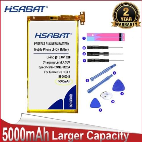 HSABAT 0 Cycle 5000mAh 58-000043 S12-T1-S 26S1004-A Battery for Amazon C9R6QM Kindle Fire HDX Kindle Fire HDX 7 Accumulator