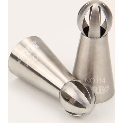 Free Shipping Stainless Steel 18/8 Seamless Welding Small Ball Flower Pastry Nozzle Sphere Twist Icing Tips #NO114