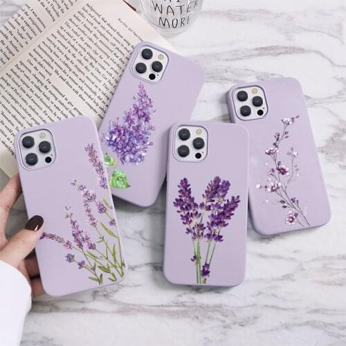 Flower Cases For Huawei P40 Lite E P30 P20 Pro Honor 10 10i 20 20i 8X 9 9A 9X Y7 Y9 P Smart 2019 Purper Lavender Case Back Cover