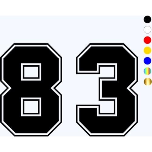 CK2892#30*20cm 22*15cm number 83 funny car sticker vinyl decal silver/black car auto stickers for car bumper window car decor