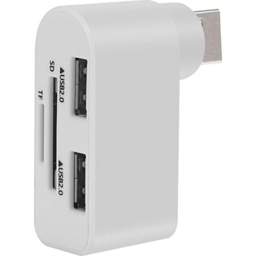 USB Hub 2 Port USB 2.0 with TF/SD Card Reader Rotate Splitter Adapter for Laptop Notebook for PC Computer Accessories