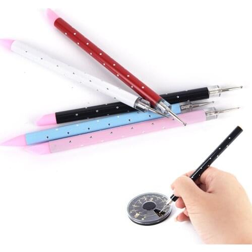Dual-ended Nail Dotting Pen Crystal Beads Handle Rhinestone Studs Picker Wax Pencil Manicure Nail Art Tool