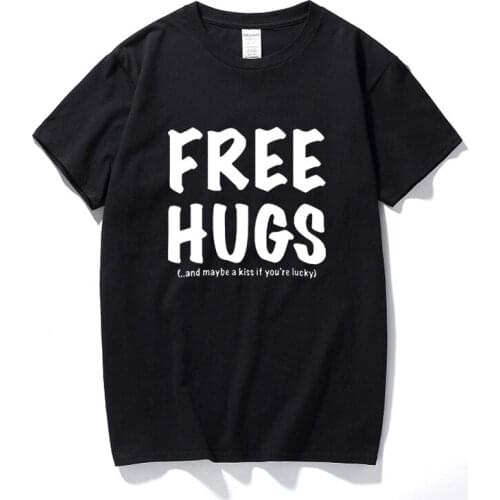 T-shirt 2017 summer Free hugs mens T-shirts men sportwear brand-clothing top tees cotton