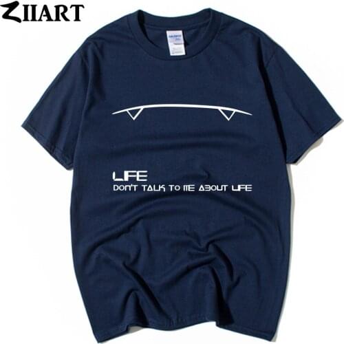 LIFE DON'T TALK TO ME ABOUT LIFE Robot Marvin Cotton Boy Man Short Sleeve T Shirt Couple Clothes Summer ZIIART