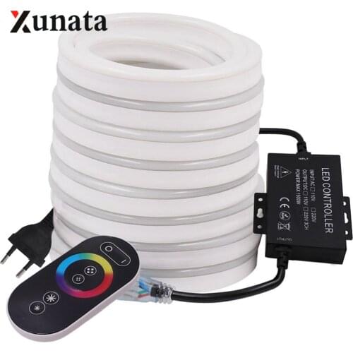 RGB Flexible Neon Rope Light EU 220V WIFI Bluetooth Control Neon Strip 2835 5050 RGB Neon Light Sign IP67 Waterproof Neon Ribbon
