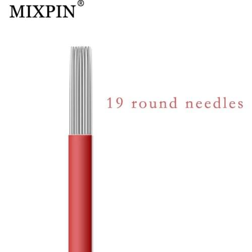 100 Pcs 19 Round needles for manual pen Semi permanent makeup manual fog pen needle R19 microblading eyebrow pen needles