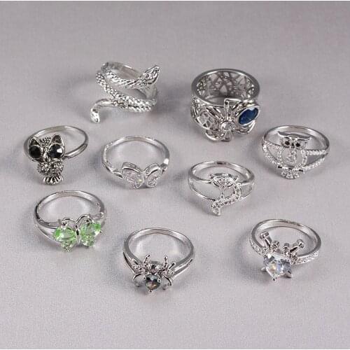 Women Silver Color Animal Rings Personality Fashion Jewelry Spider Finger Ring For Girls Creative Jewelry Ring Halloween Present