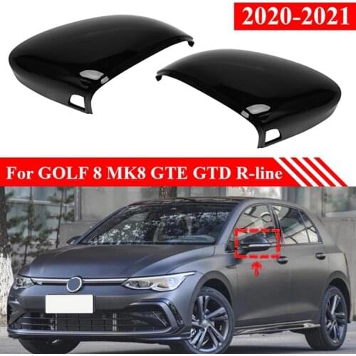 Car Side Wing Mirror Cover, for Golf 8 MK8 GTE GTD R-Line 2020 2021 Rearview Mirror Caps with Blind Spot Assist Hole