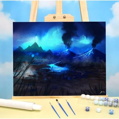 Scenery Blue Lava DIY Paint By Numbers Complete Kit Oil Paints 50*70 Canvas Pictures Home Decoration Crafts Adults Art