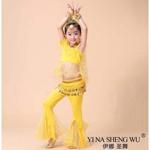 New Style Kids Belly Dance Costumes Set Oriental Dance Girls India Belly Dance Clothes Bellydance Child Indian Dance Costumes