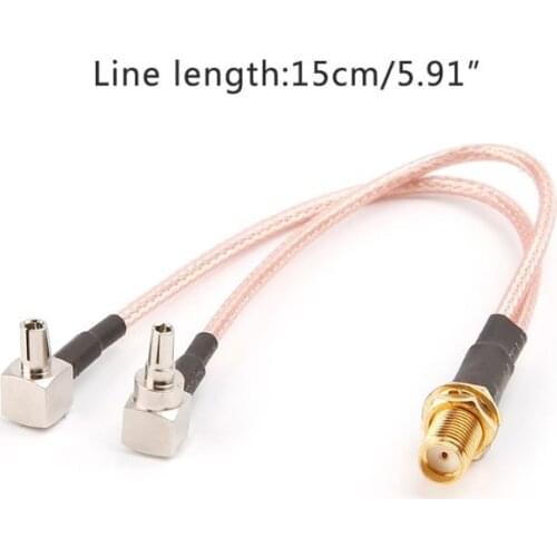 New Y Type SMA Female Jack To TS9 & CRC9 Male 2 Plugs Splitter Combiner RG316 Pigtail Cable