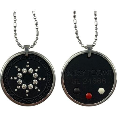 Upgraded Scalar Energy Pendant Necklace with 3 Health Care Stones for Men Women Volcanic Lava Radiation Protection Jewelry