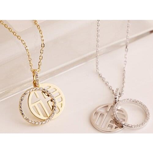 Silver Real 925 Necklaces Women Chains Vintage Jewelry Pendants Undefined Fashion Luxury Goth Blessing Zircon Shining Round Set