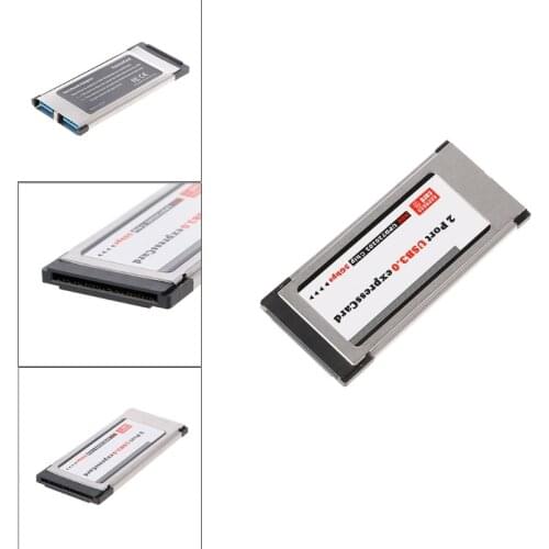 PCI-E PCI Express To 2 Port USB 3.0 34 mm Expresscard Card Converter Adapter