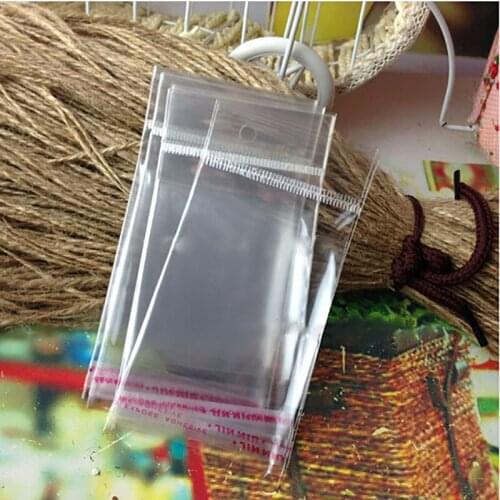 Clear Poly Bags10*5cm Transparent Earring/Necklace/Ring Jewelry Opp Bag Packing Plastic Bags Self Adhesive Seal