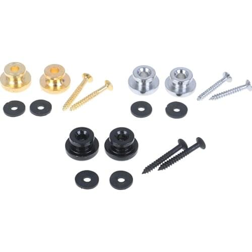 2Pcs/Pair Guitar Strap Button Lock Straplocks Gold Silver Black Guitar Bass Belt Button Buckle Guitar Accessories